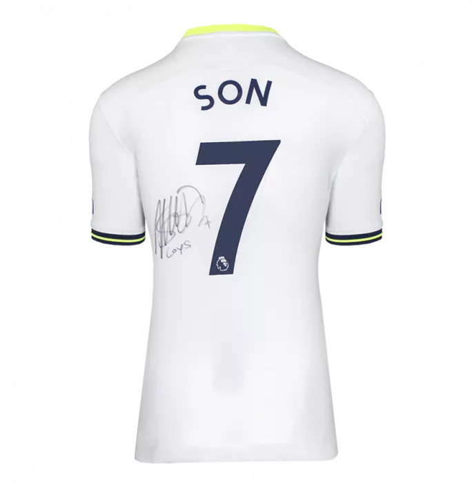 Icons Son Heung-min Signed Tottenham Hotspur 2022-23 Home Shirt In Classic Frame: "COYS" Inscription