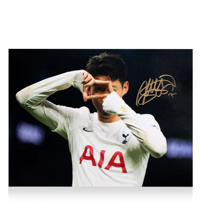 Icons Son Heung-min Signed Tottenham Hotspur Photo In Premium Photo Frame: Goal Vs Arsenal