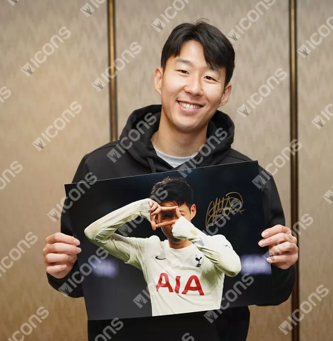 Icons Son Heung-min Signed Tottenham Hotspur Photo In Premium Photo Frame: Goal Vs Arsenal