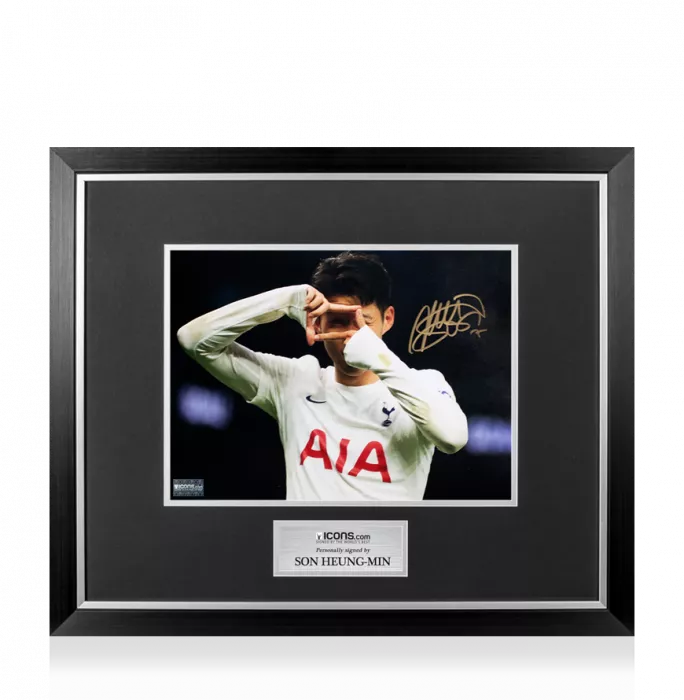 icons Son Heung-min Signed Tottenham Hotspur Photo In Premium Photo Frame: Goal vs Arsenal