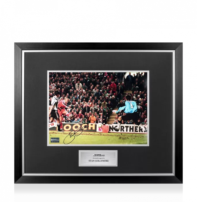 icons Stan Collymore Signed Liverpool Photo In Premium Photo Frame