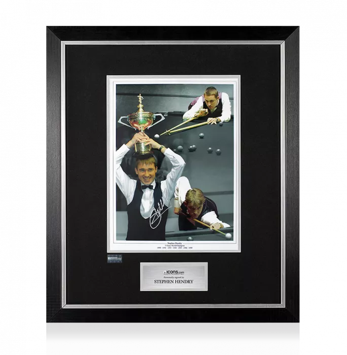 icons Stephen Hendry Signed Montage Print In Premium Photo Frame