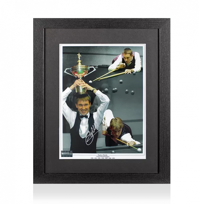 icons Stephen Hendry Signed Photo In Black Wooden Frame