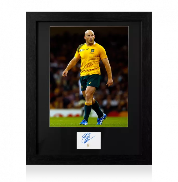 icons Stephen Moore Signed Rugby World Cup 2015 Card and Australia Photo Frame