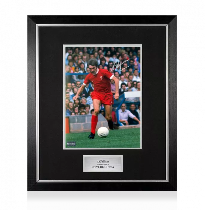icons Steve Heighway Signed Liverpool FC Photo In Premium Photo Frame