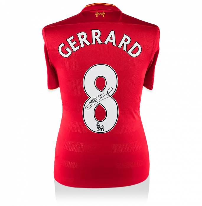 icons Steven Gerrard Back Signed Liverpool 2016-17 Home Shirt