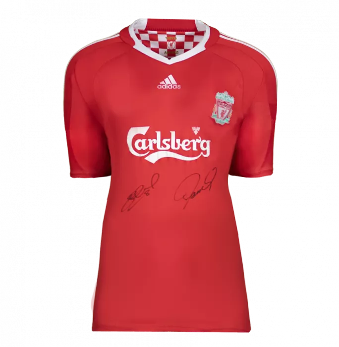 Icons Steven Gerrard & Fernando Torres Dual Signed Liverpool FC 2008-10 Home Shirt In Classic Frame
