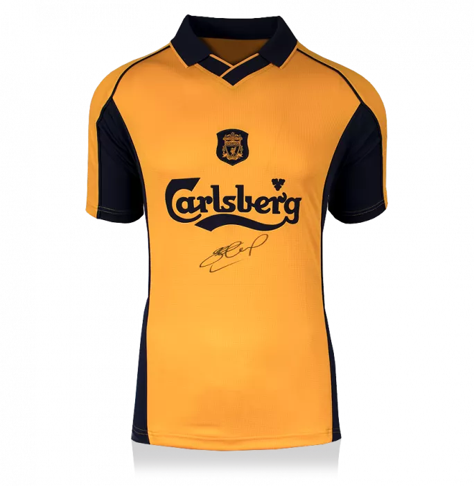 icons Steven Gerrard Front Signed Liverpool 2000-01 Away Shirt
