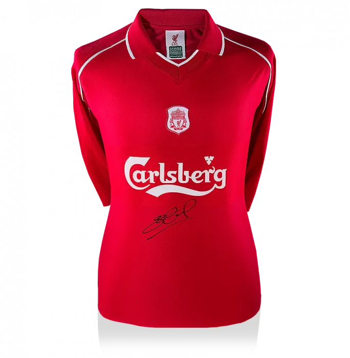 Icons Steven Gerrard Front Signed Liverpool 2000-01 Home Shirt