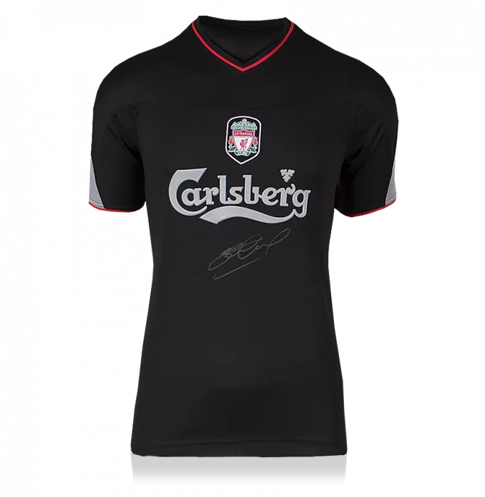 Icons Steven Gerrard Front Signed Liverpool 2002-03 Away Shirt