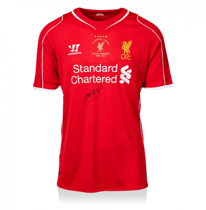 icons Steven Gerrard Front Signed Liverpool 2014-15 Home Shirt: Liverpool Legend Special Edition