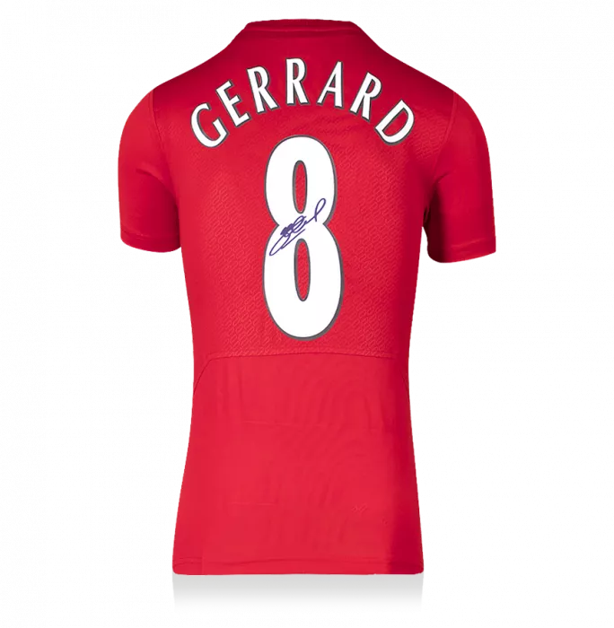 Icons Steven Gerrard Official UEFA Champions League Back Signed And Hero Framed Liverpool 2005 Home Shirt: UEFA Champions League Final Edition