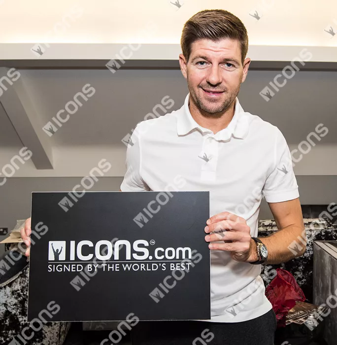 Icons Steven Gerrard Official UEFA Champions League Signed And Framed Liverpool FC Photo: 2005 UEFA Champions League Winner