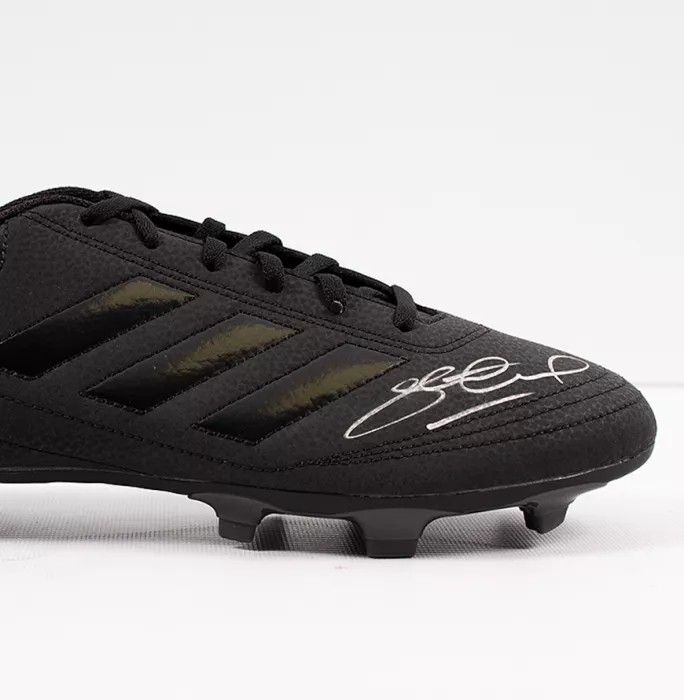 Icons Steven Gerrard Official UEFA Europa League Signed Black Adidas Blackout Boot In Acrylic Case