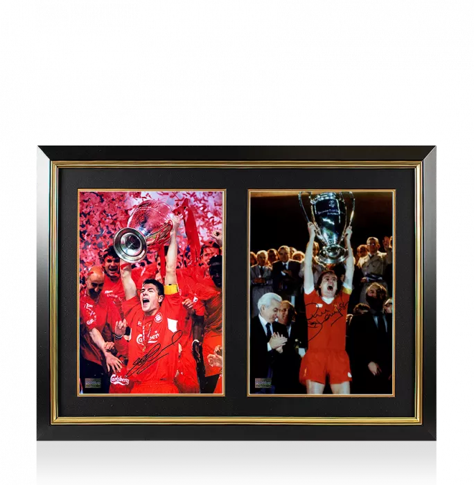 Icons Steven Gerrard & Phil Thompson Signed Liverpool FC Photos In Dual Photo Frame