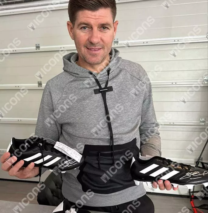 Icons Steven Gerrard Signed Adidas Goletto Football Boot In Bubble Frame: Option 1