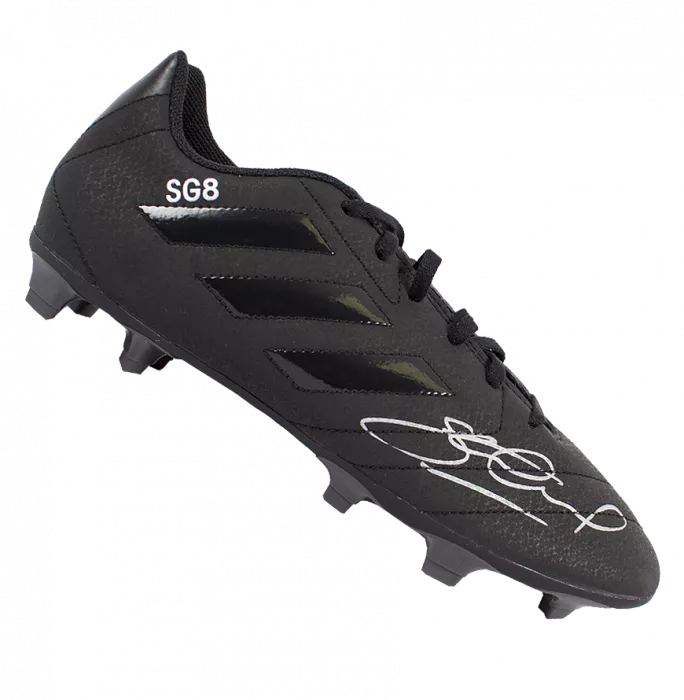 Icons Steven Gerrard Signed Black Adidas Blackout Boot In Acrylic Case: Special Edition "SG8"