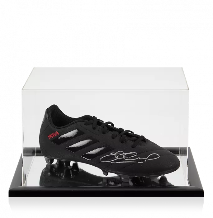 icons Steven Gerrard Signed Black Adidas Blackout Boot In Acrylic Case: YNWA Edition