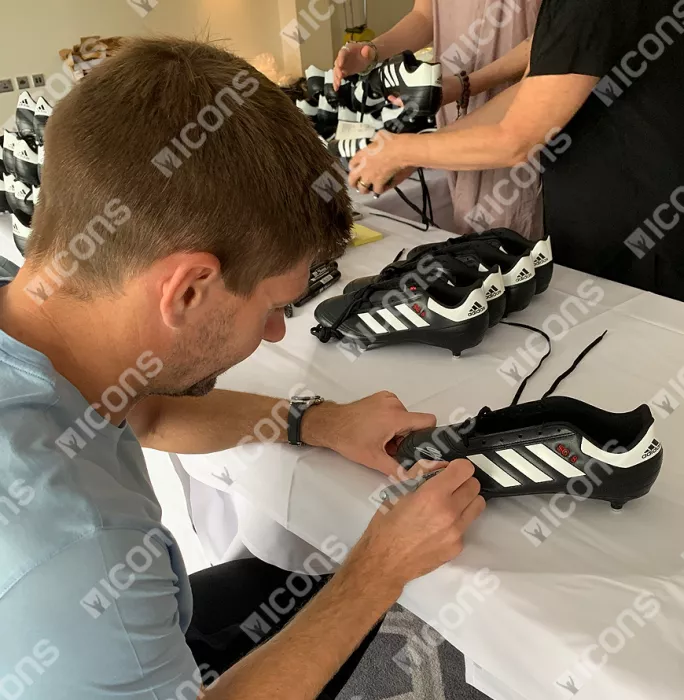 Icons Steven Gerrard Signed Black And White Adidas Boot: 'SG8' Special Edition
