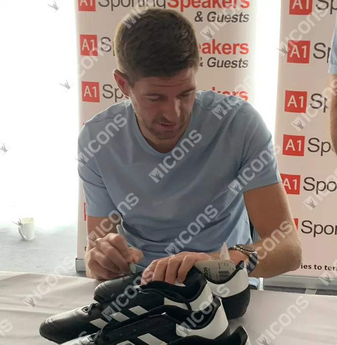 Icons Steven Gerrard Signed Black And White Adidas Boot: 'SG8' Special Edition