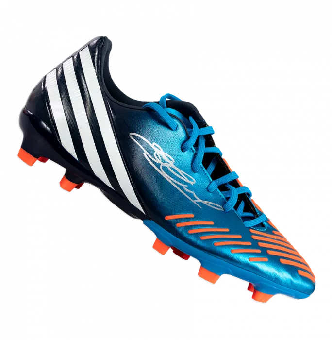 icons Steven Gerrard Signed Blue and Black Adidas Predator TRX Boot