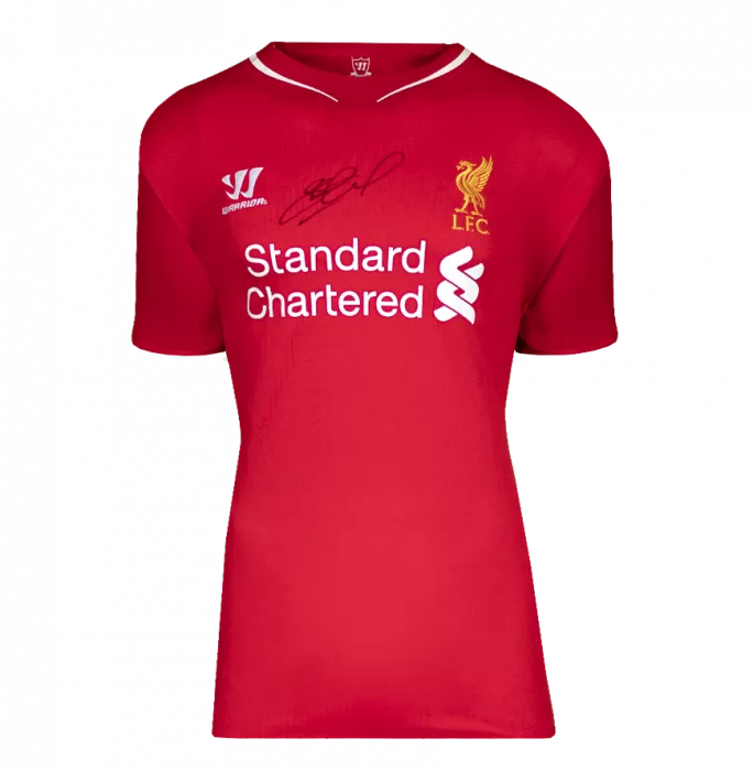 Icons Steven Gerrard Signed Liverpool FC 2014-15 Home Shirt In Classic Frame