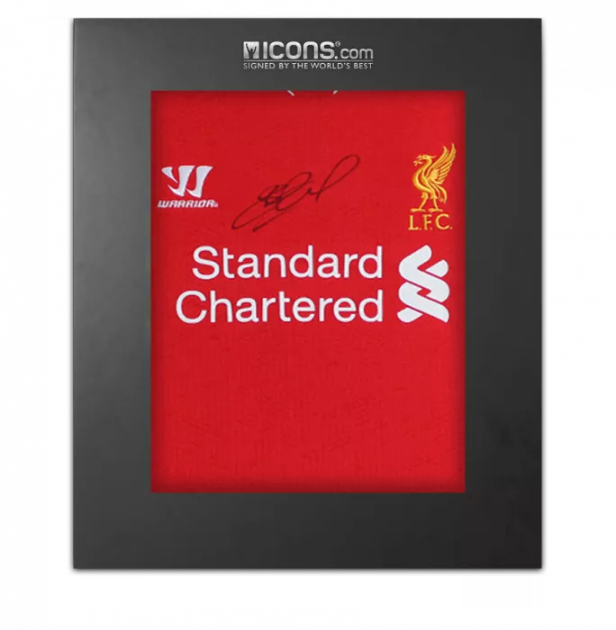 icons Steven Gerrard Signed Liverpool FC 2014-15 Home Shirt In Deluxe Packaging