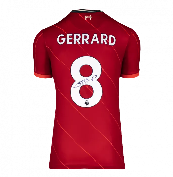 Icons Steven Gerrard Signed Liverpool FC 2021-22 Home Shirt In Hero Frame: Option 1