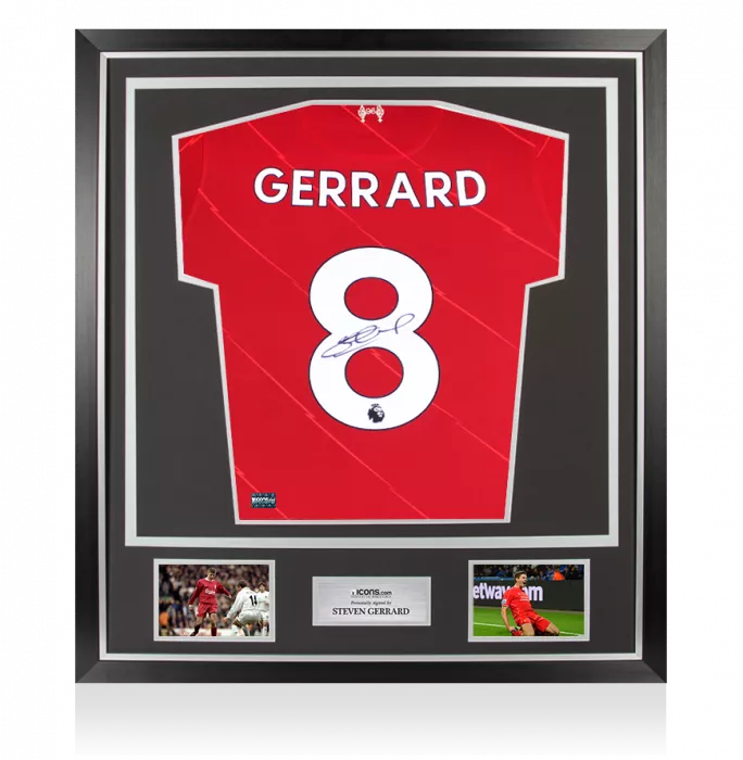 icons Steven Gerrard Signed Liverpool FC 2021-22 Home Shirt In Classic Frame