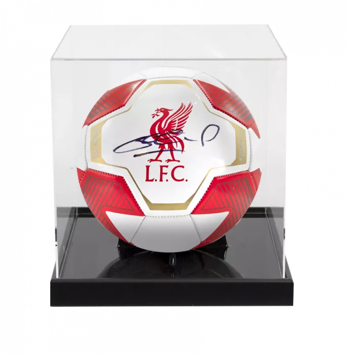 icons Steven Gerrard Signed Liverpool FC Football In Acrylic Case