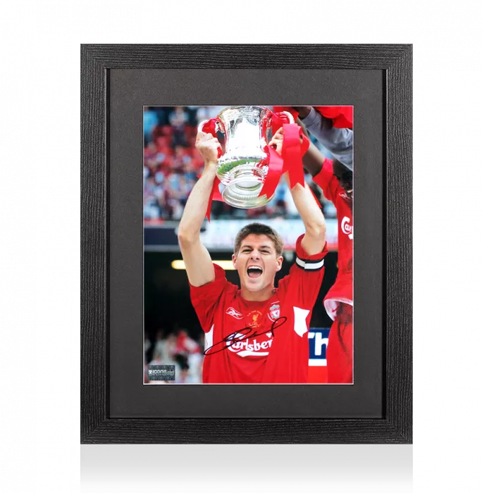 icons Steven Gerrard Signed Liverpool FC Photo In Black Wooden Frame: 2006 FA Cup Winner