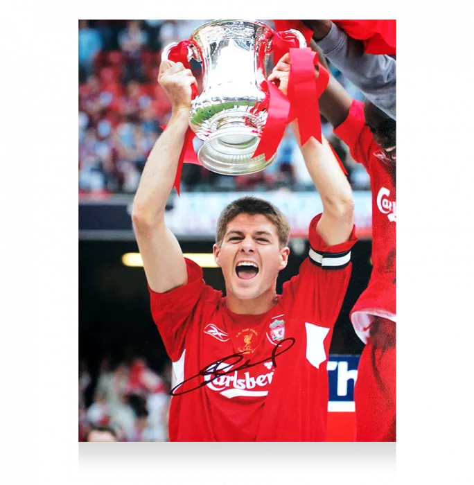 Icons Steven Gerrard Signed Liverpool FC Photo In Premium Photo Frame: 2006 FA Cup Winner