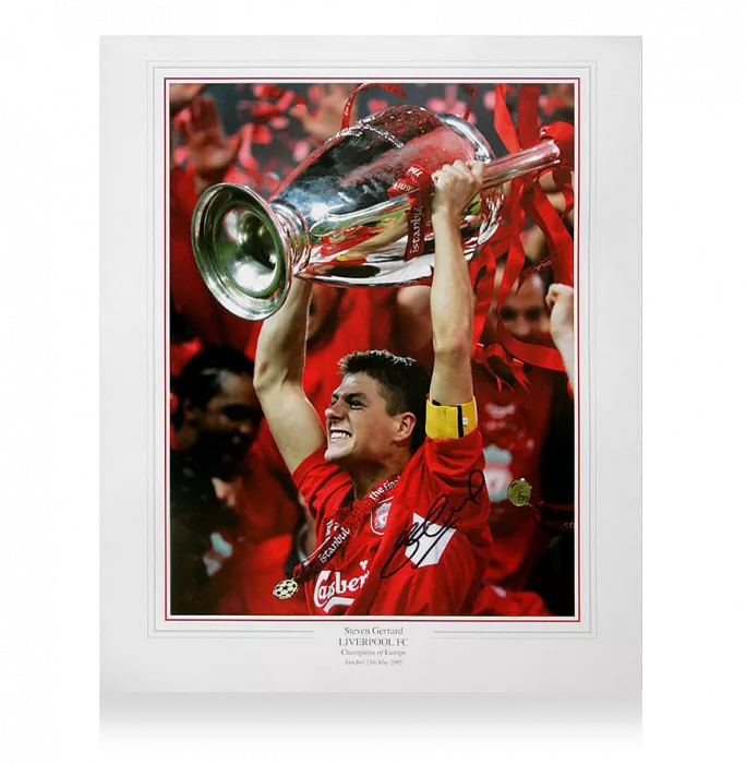 icons Steven Gerrard Signed Liverpool Print: 2005 UEFA Champions League Winner