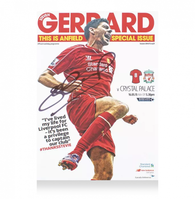 Icons Steven Gerrard Signed Programme: Liverpool V Crystal Palace