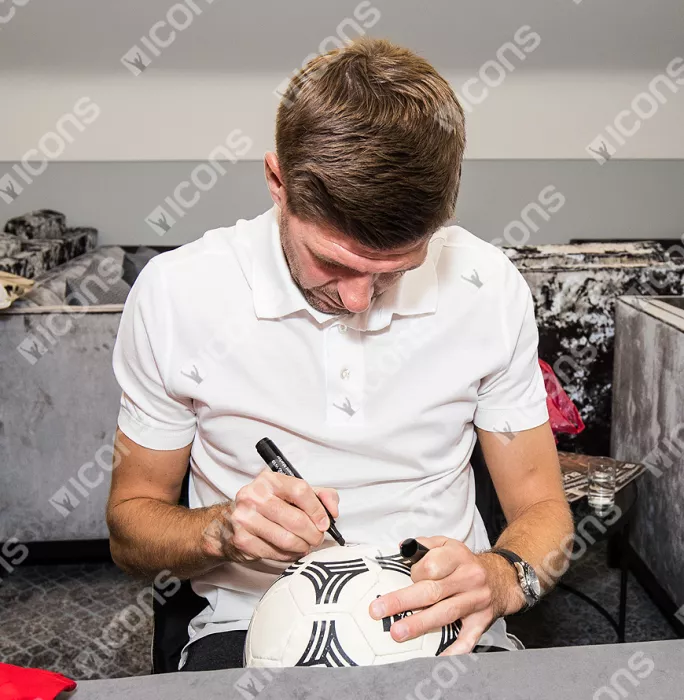 Icons Steven Gerrard Signed Retro Adidas Tango Football