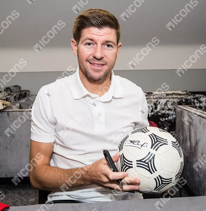 Icons Steven Gerrard Signed Retro Adidas Tango Football