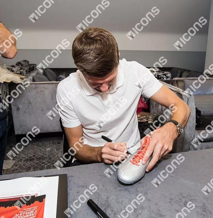 Icons Steven Gerrard Signed Silver Adidas X 16.3 Boot