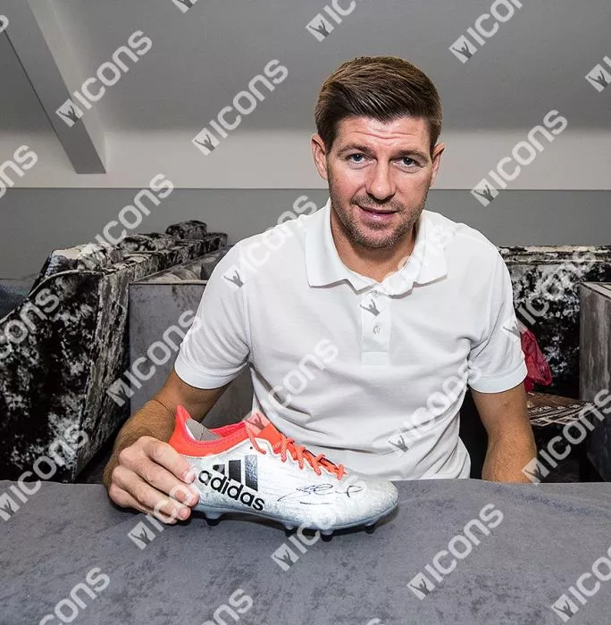 Icons Steven Gerrard Signed Silver Adidas X 16.3 Boot