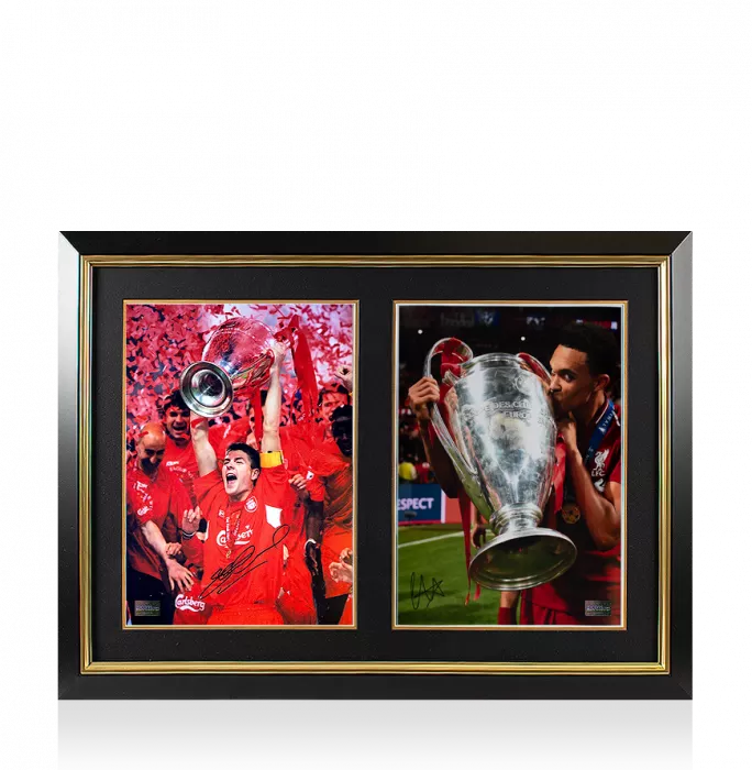 icons Steven Gerrard & Trent Alexander-Arnold Signed Liverpool FC Photos In Dual Photo Frame