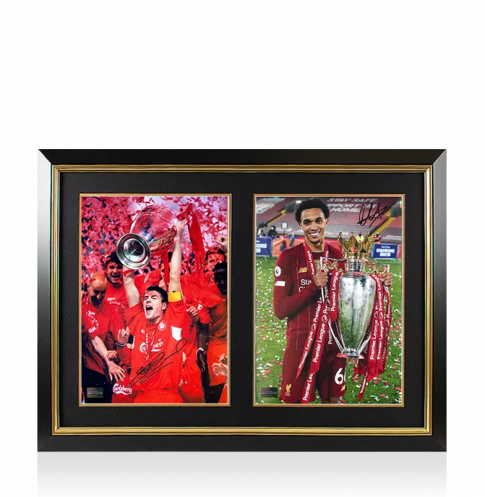 icons Steven Gerrard & Trent Alexander-Arnold Signed Liverpool FC Photos In Dual Photo Frame