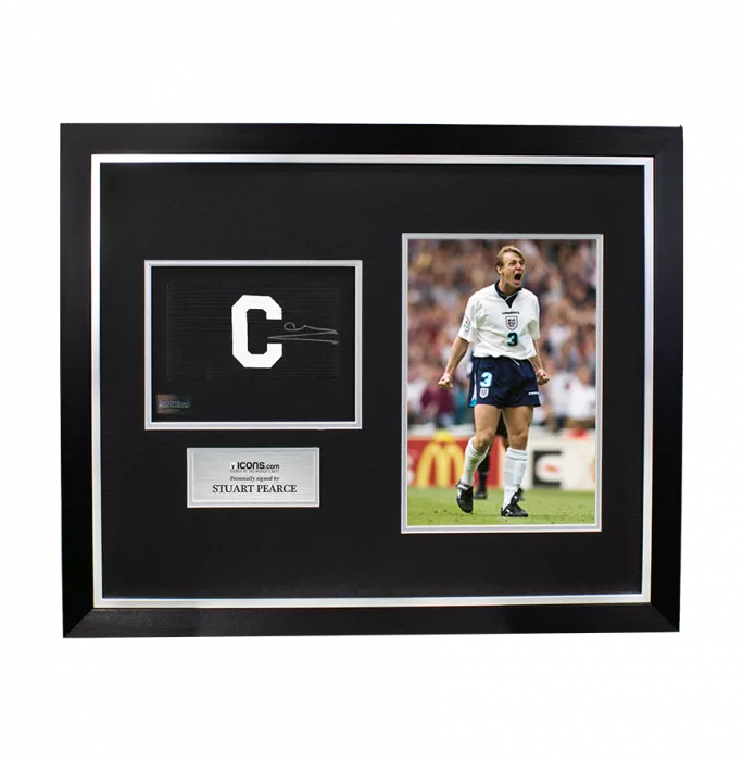 icons Stuart Pearce Signed and Framed Captain's Armband