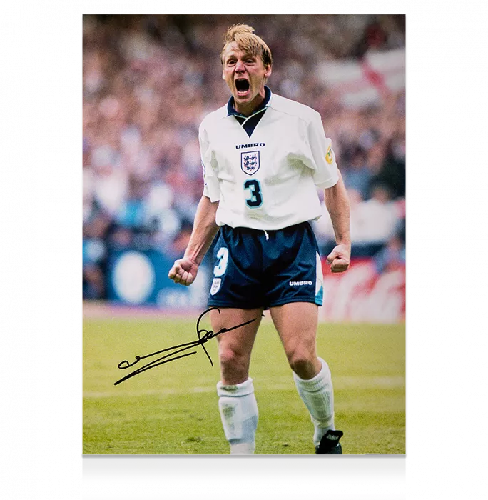 Icons Stuart Pearce Signed England Photo: UEFA EURO 1996 Penalty Vs Spain