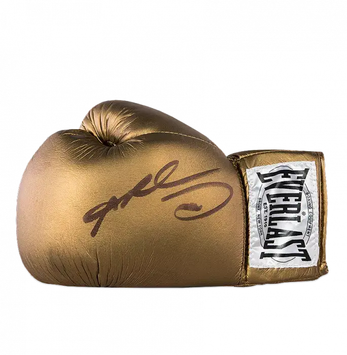 Icons Sugar Ray Leonard Signed Gold Everlast Boxing Glove In Acrylic Display Case