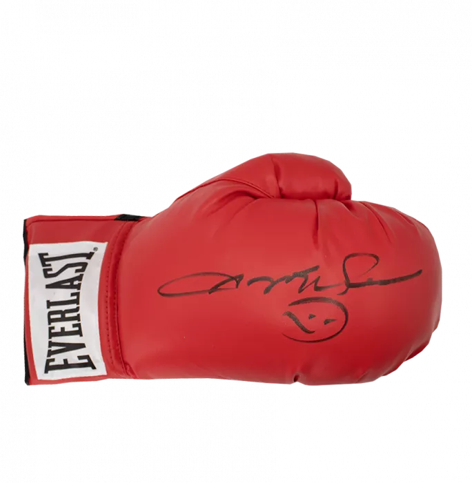 Icons Sugar Ray Leonard Signed Red Boxing Glove In Deluxe Packaging