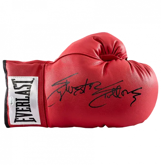 icons Sylvester Stallone Signed Red Everlast 'Rocky Balboa' Boxing Glove