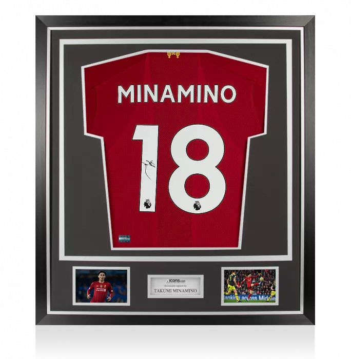 icons Takumi Minamino Signed Liverpool 2019-20 Home Shirt In Classic Frame