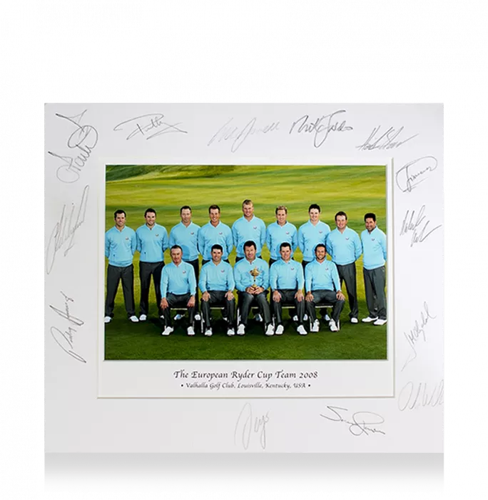 icons Team Europe Photo Mount Signed By 13: 2008 Ryder Cup
