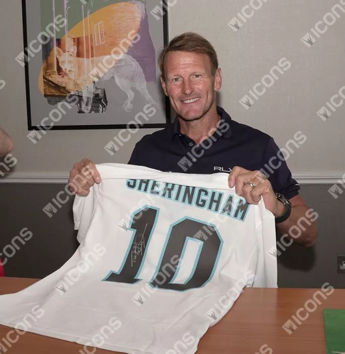 Icons Teddy Sheringham Back Signed England 1996 Home Shirt In Deluxe Packaging