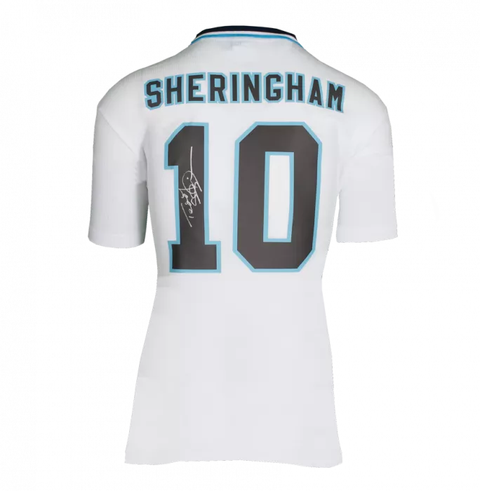 Icons Teddy Sheringham Back Signed England 1996 Home Shirt In Classic Frame