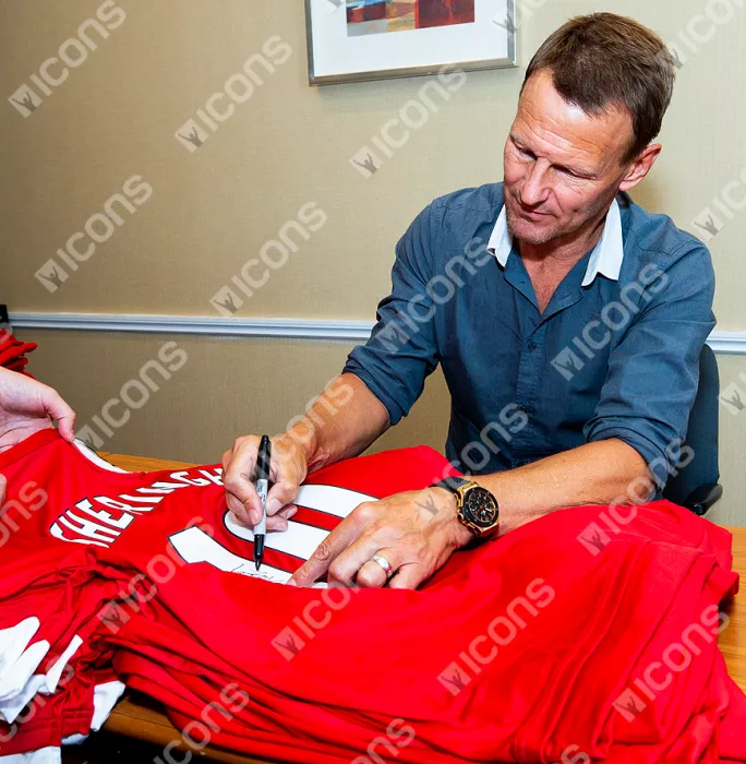 Icons Teddy Sheringham Back Signed Manchester United Home Shirt